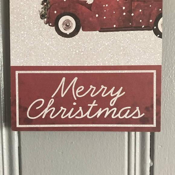 NWT Beautiful Rustic Farmhouse Glittered ❄️ Merry Christmas Farmtruck Decor Sign - Picture 5 of 15